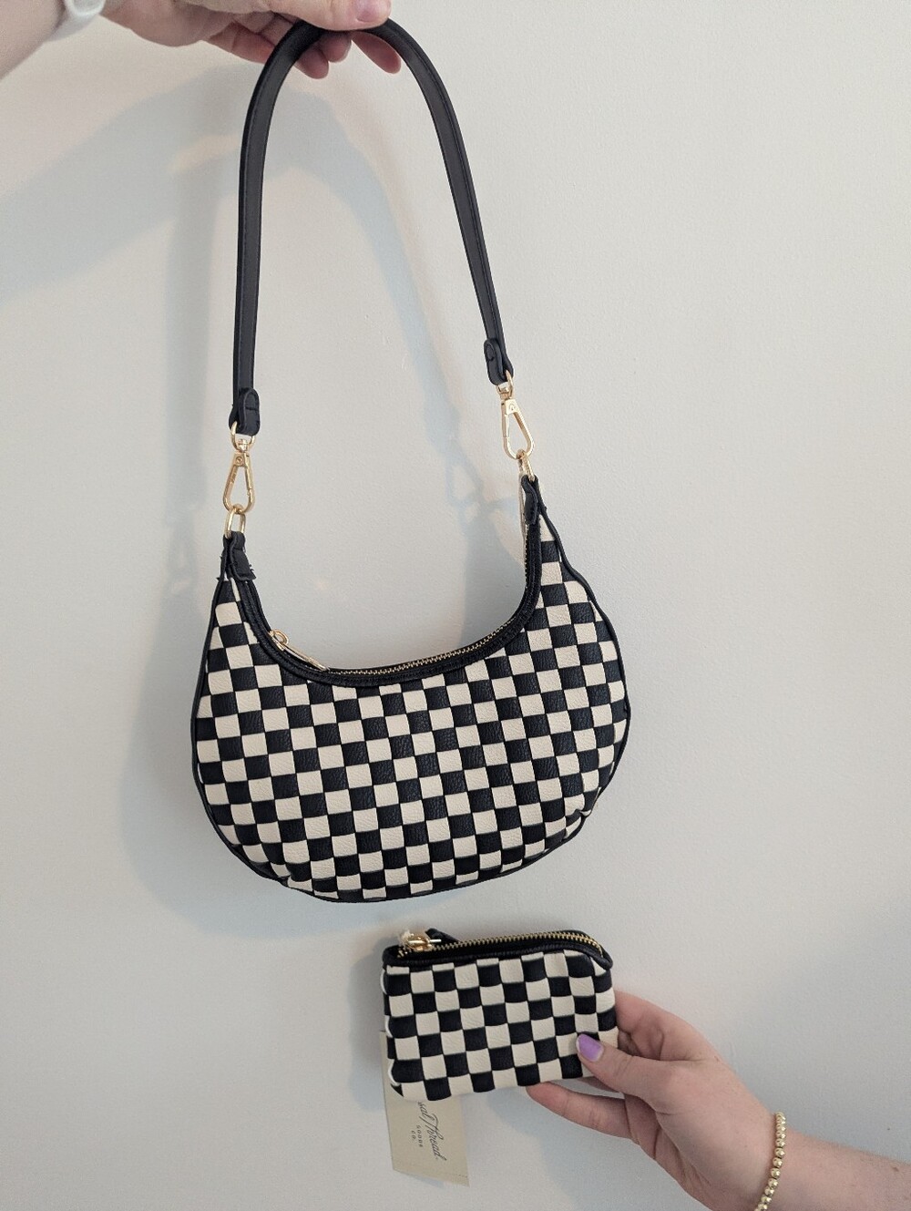 NWT Universal Thread Checkered Shoulder Bag with Cardholder
